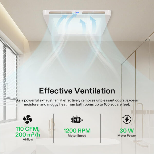 Oxive Bathroom Exhaust Fans with LED Light, Adjustable Light - Image 3