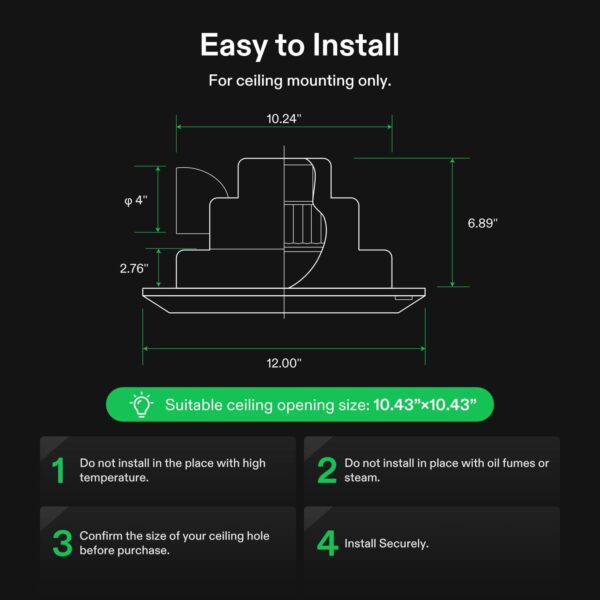 Oxive Bathroom Exhaust Fans with LED Light, Adjustable Light - Image 4